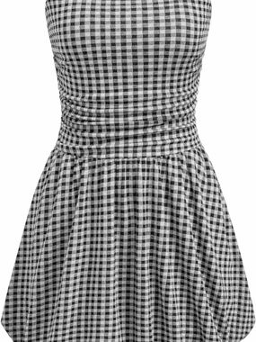 Cider Black and White Gingham Sundress for Girls